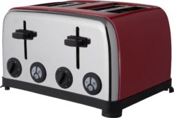 ColourMatch - Toaster - Stainless Steel - 4 Slice - Poppy Red